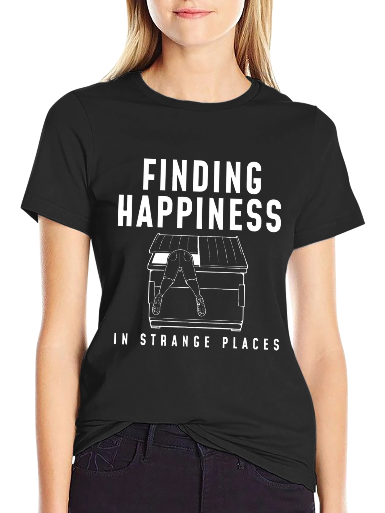 Finding Happiness Funny Graphic T-Shirt