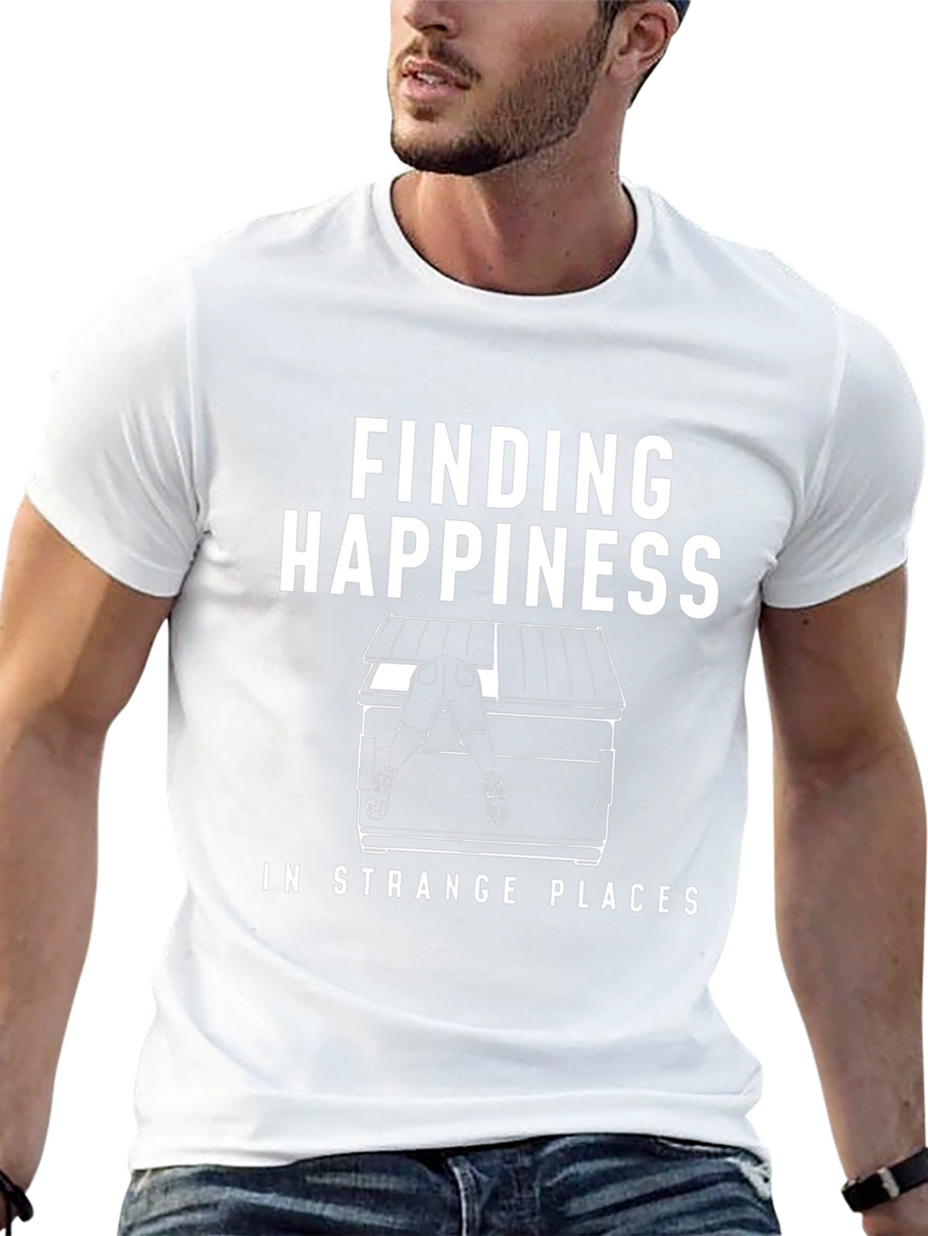 Finding Happiness Funny Graphic T-Shirt