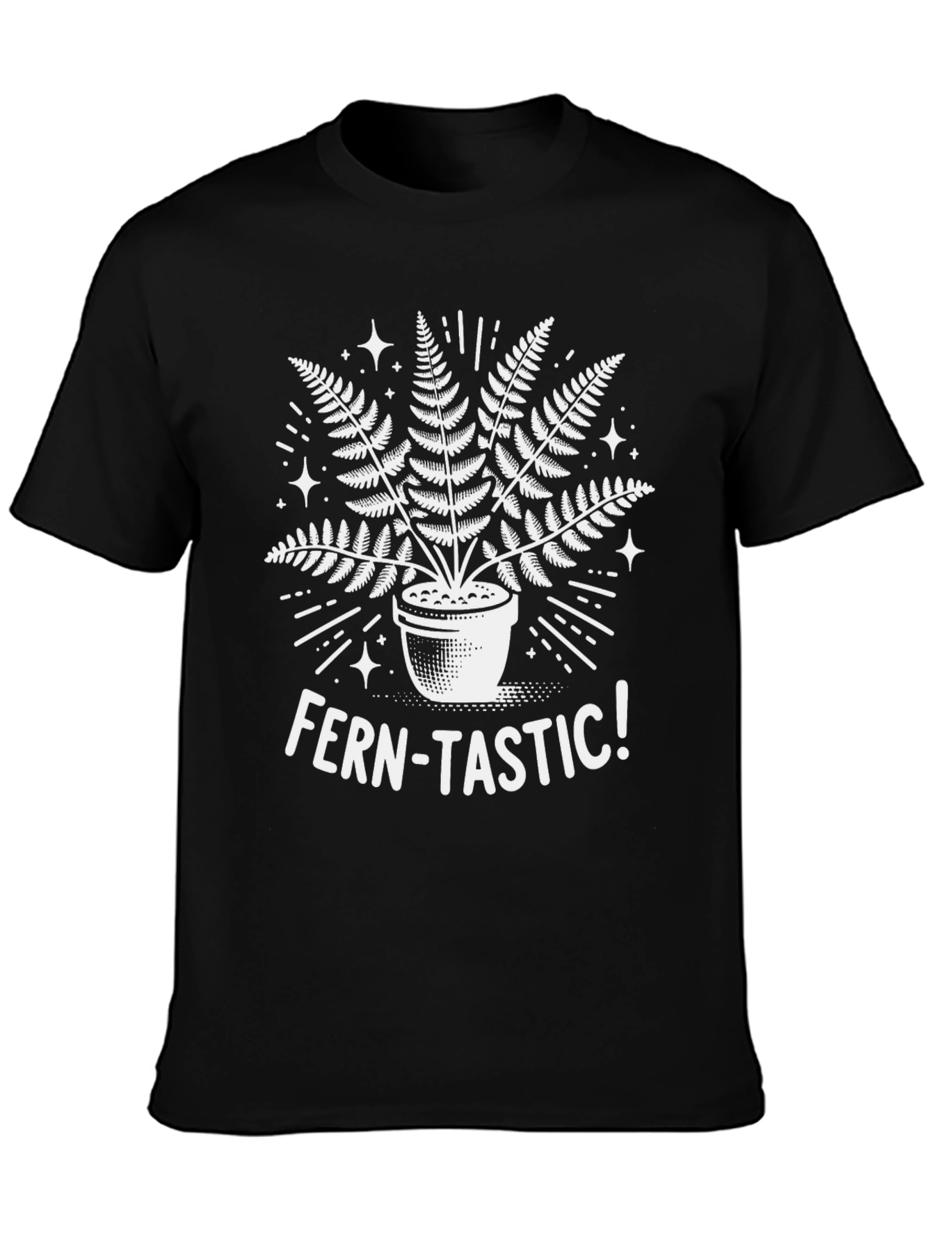 Fern-Tastic Graphic Tee - Black Cotton T-Shirt