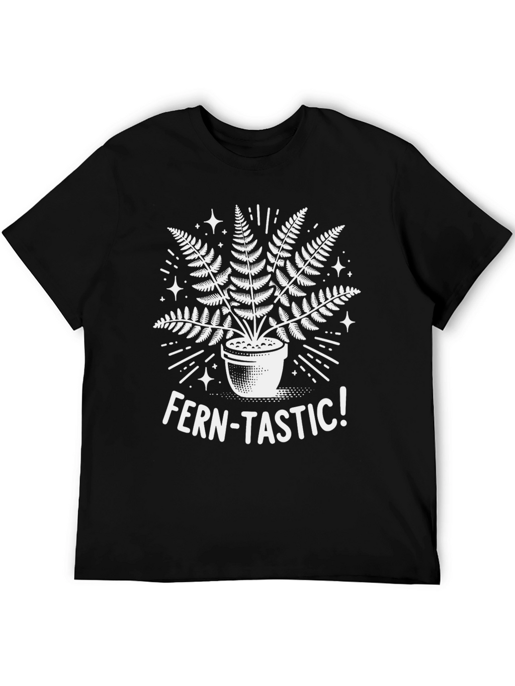 Fern-Tastic Graphic Tee - Black Cotton T-Shirt