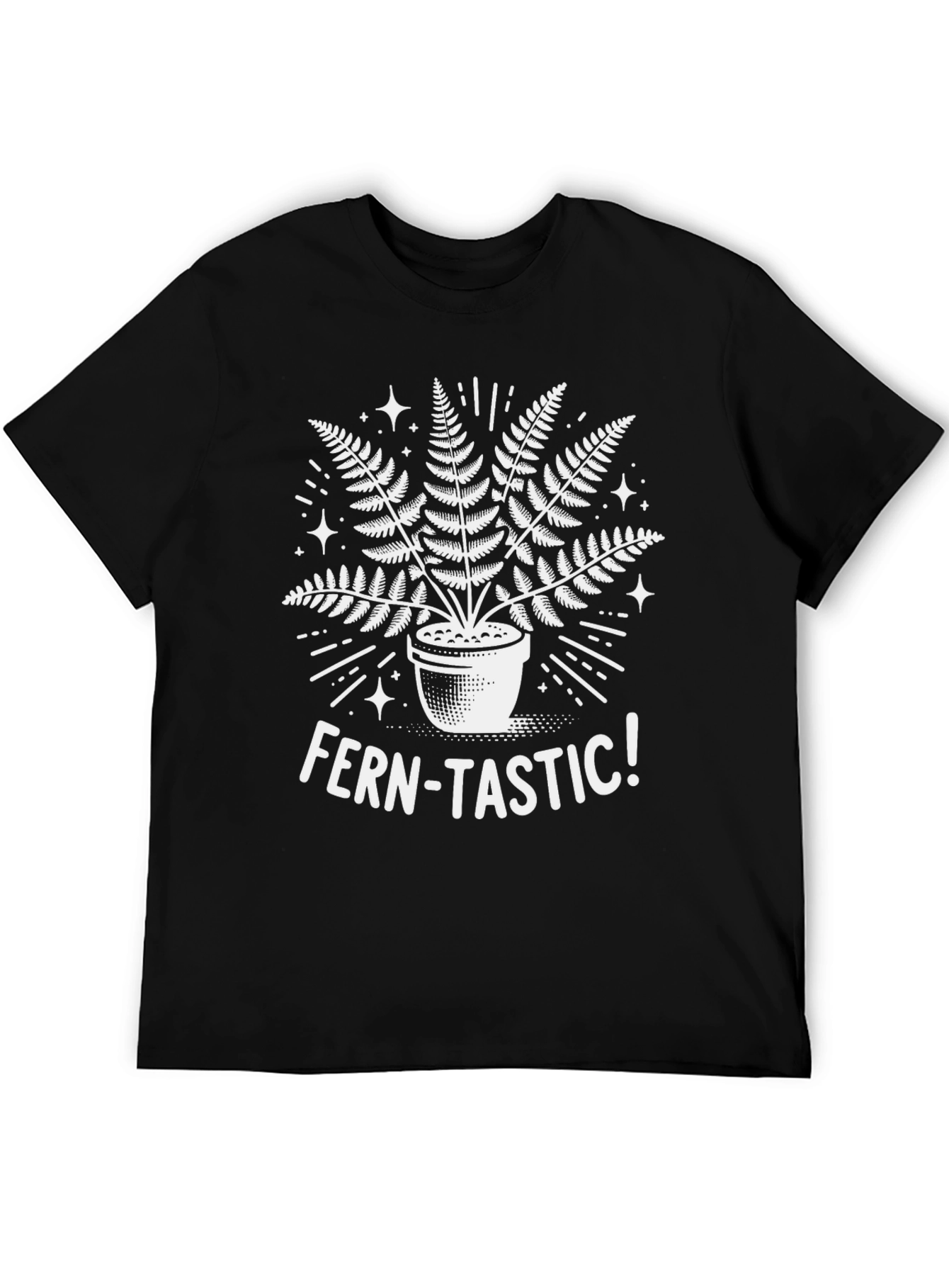 Fern-Tastic Graphic Tee - Black Cotton T-Shirt