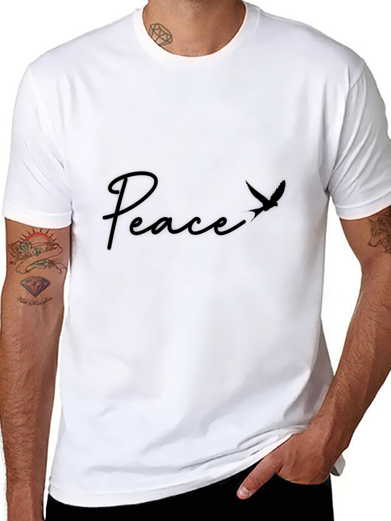 Peace Graphic T-Shirt - Mens Black Tee