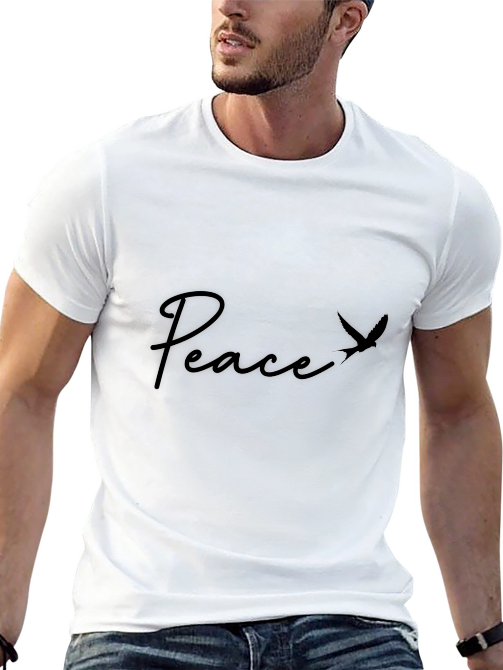 Peace Graphic T-Shirt - Mens Black Tee