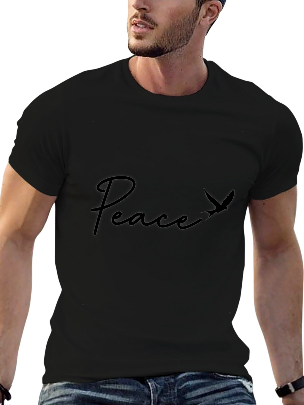 Peace Graphic T-Shirt - Mens Black Tee