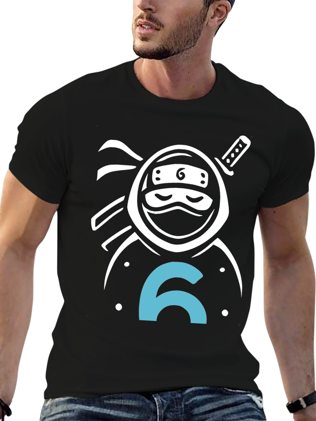 Ninja Number 6 T-Shirt - Black
