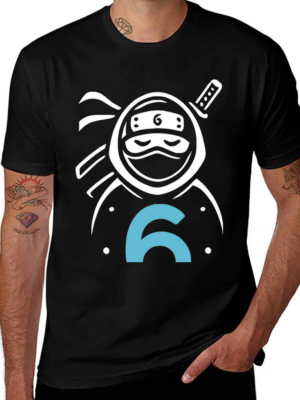 Ninja Number 6 T-Shirt - Black
