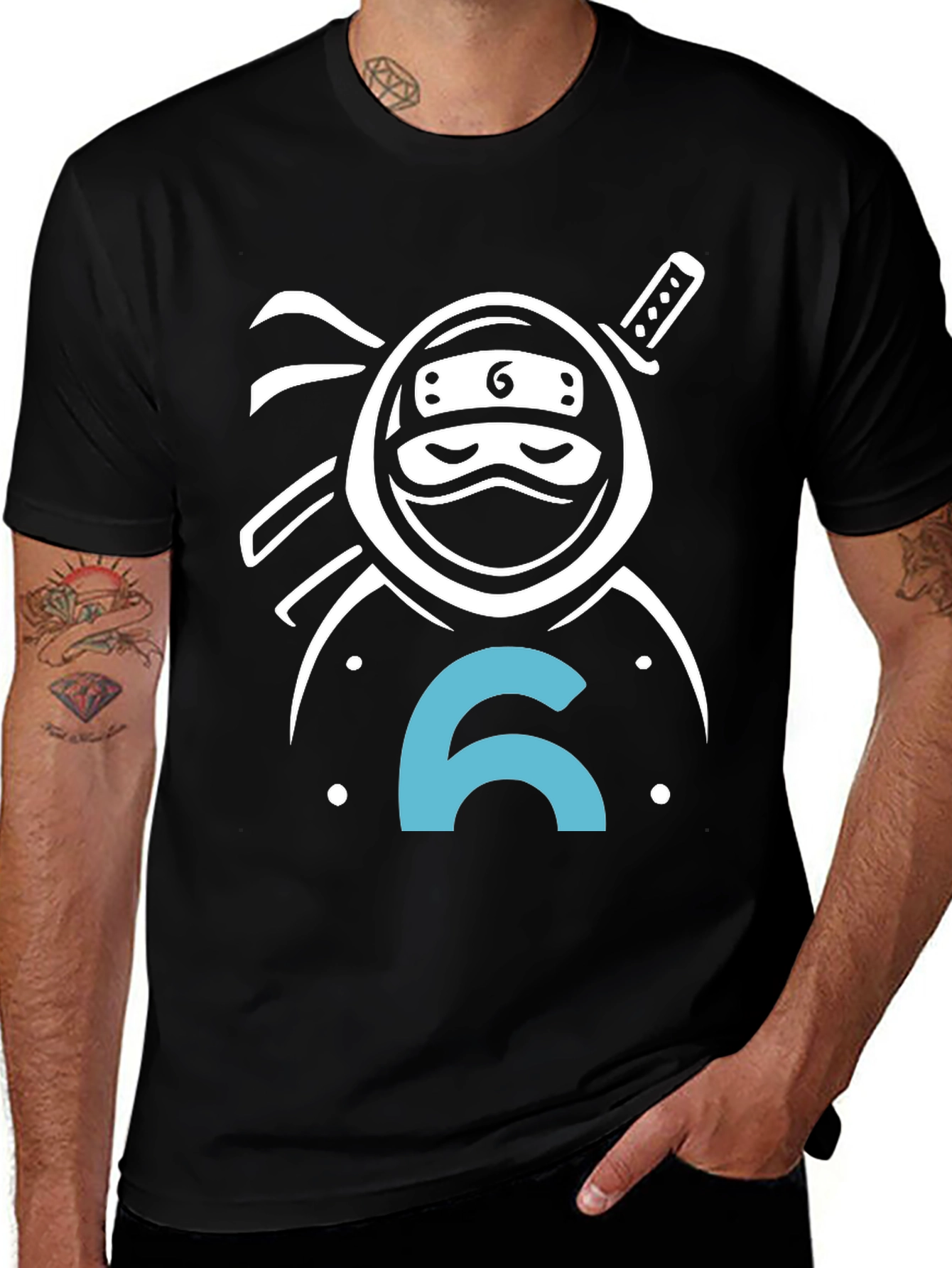 Ninja Number 6 T-Shirt - Black