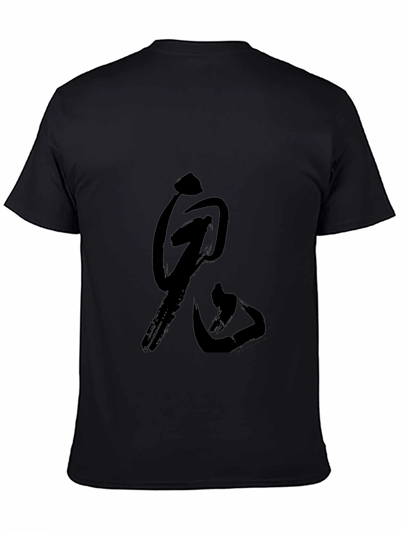 Mens Black Graphic Tee - Abstract Print