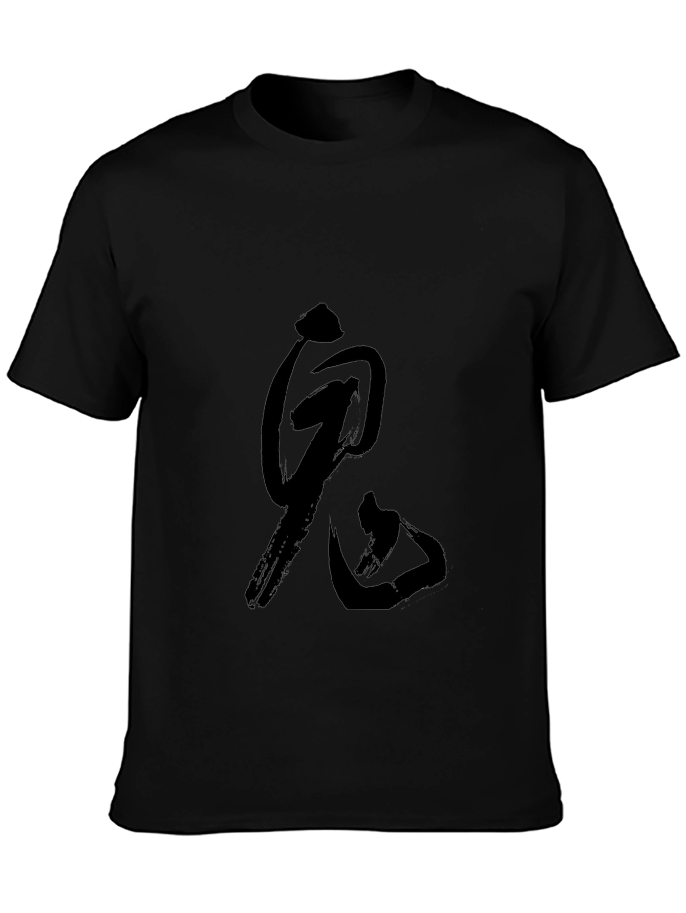 Mens Black Graphic Tee - Abstract Print