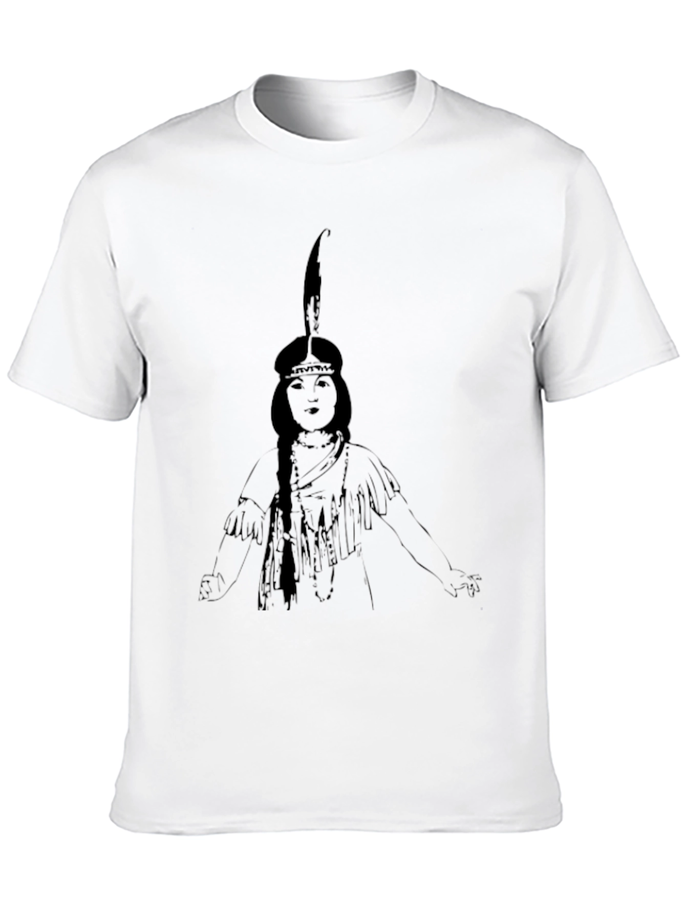 Native American Woman Graphic Black T-Shirt