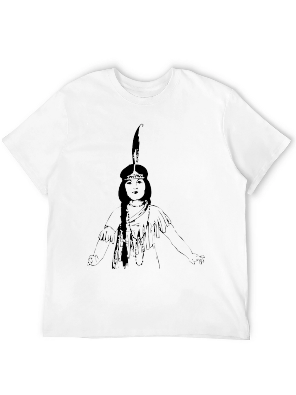 Native American Woman Graphic Black T-Shirt
