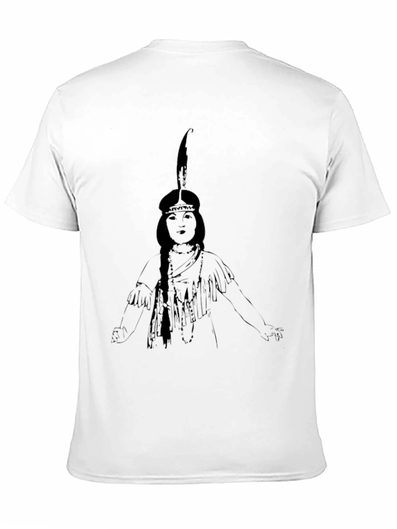 Native American Woman Graphic Black T-Shirt