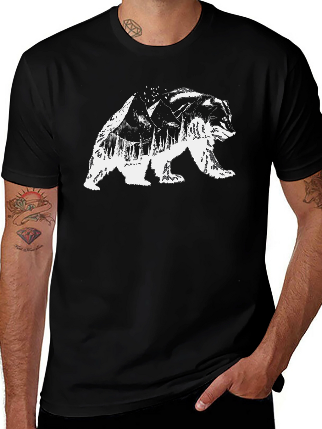 Bear Mountain Graphic Tee - Black