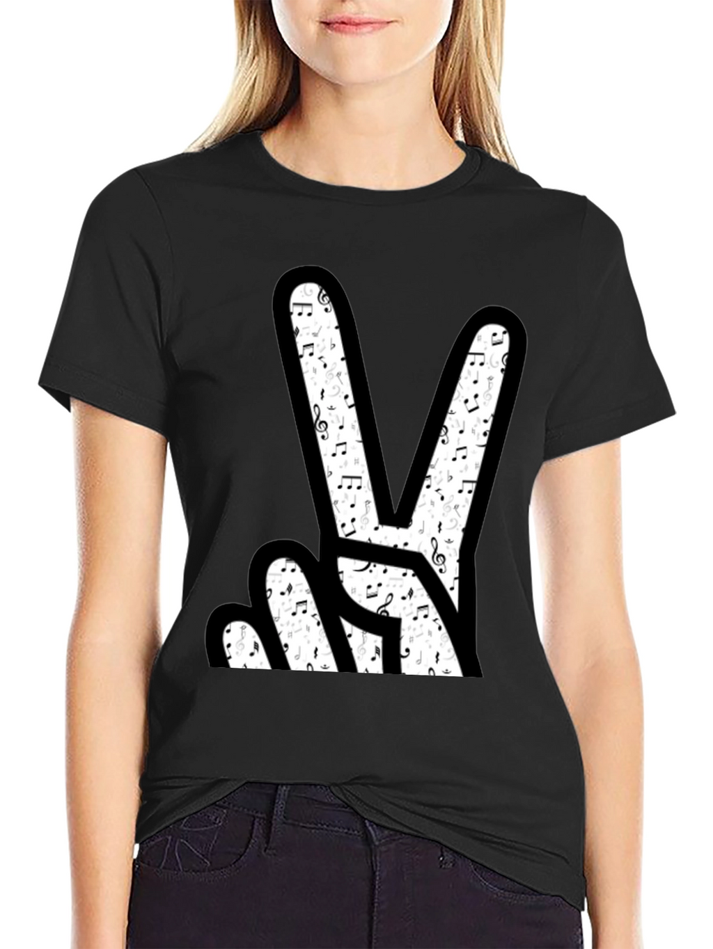 Musical Peace Sign Graphic T-Shirt