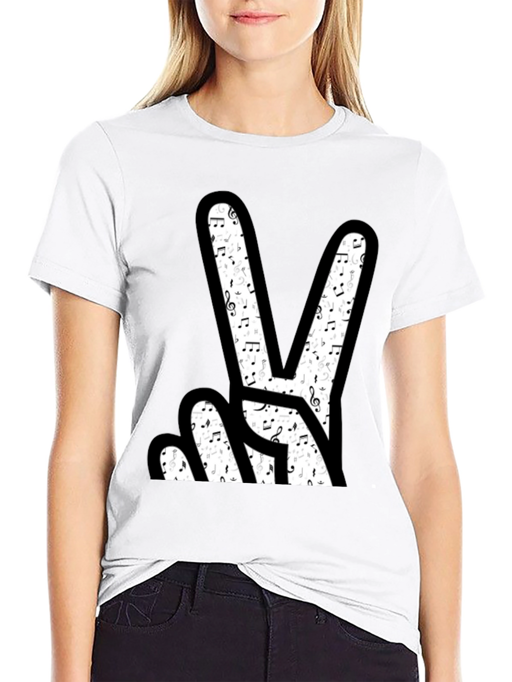 Musical Peace Sign Graphic T-Shirt