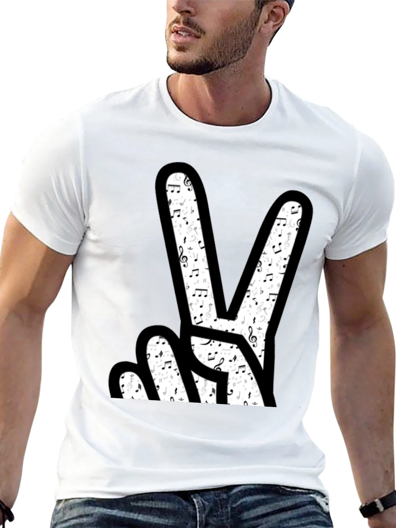 Musical Peace Sign Graphic T-Shirt