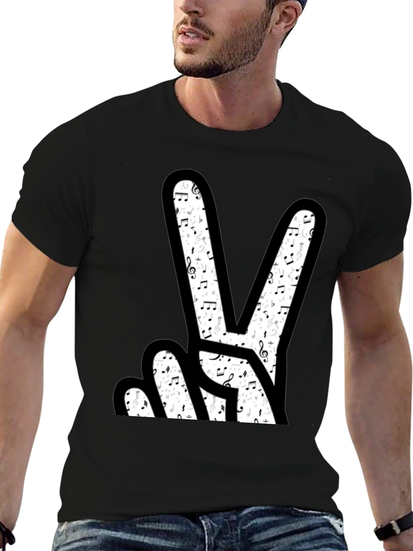 Musical Peace Sign Graphic T-Shirt