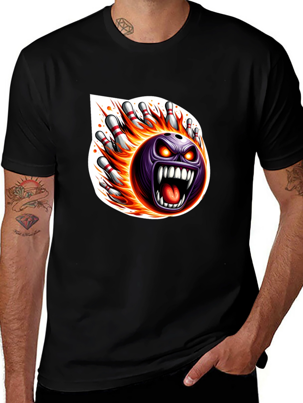Fiery Bowling Strike T-Shirt
