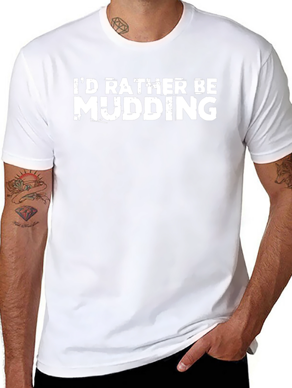 Id Rather Be Mudding Black T-Shirt