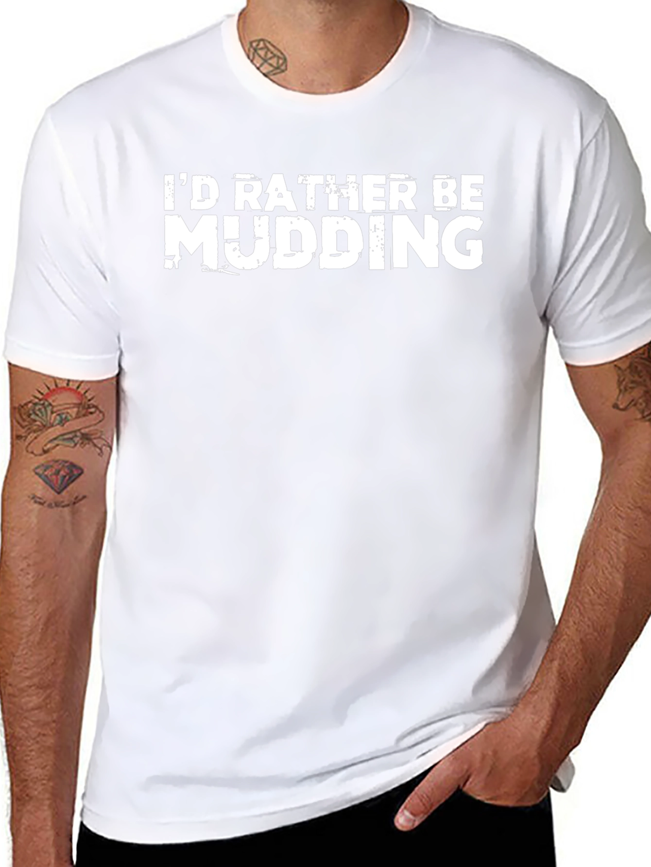 Id Rather Be Mudding Black T-Shirt