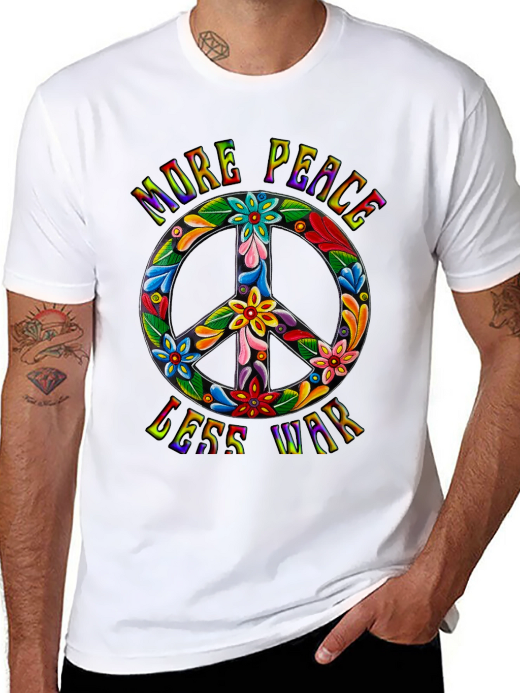 More Peace Less War Graphic T-Shirt
