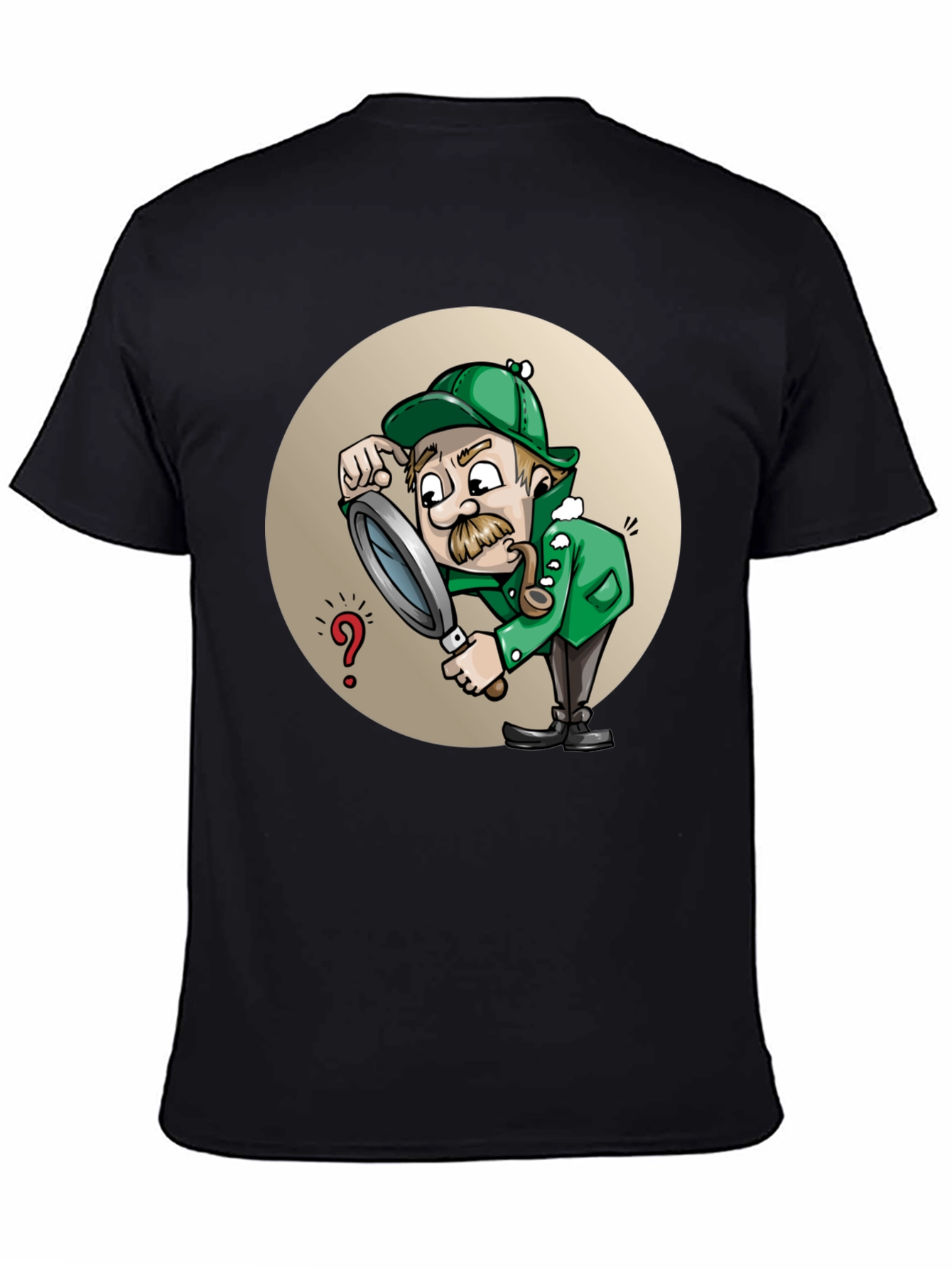 Cartoon Detective T-Shirt - Whimsical Sleuth Design