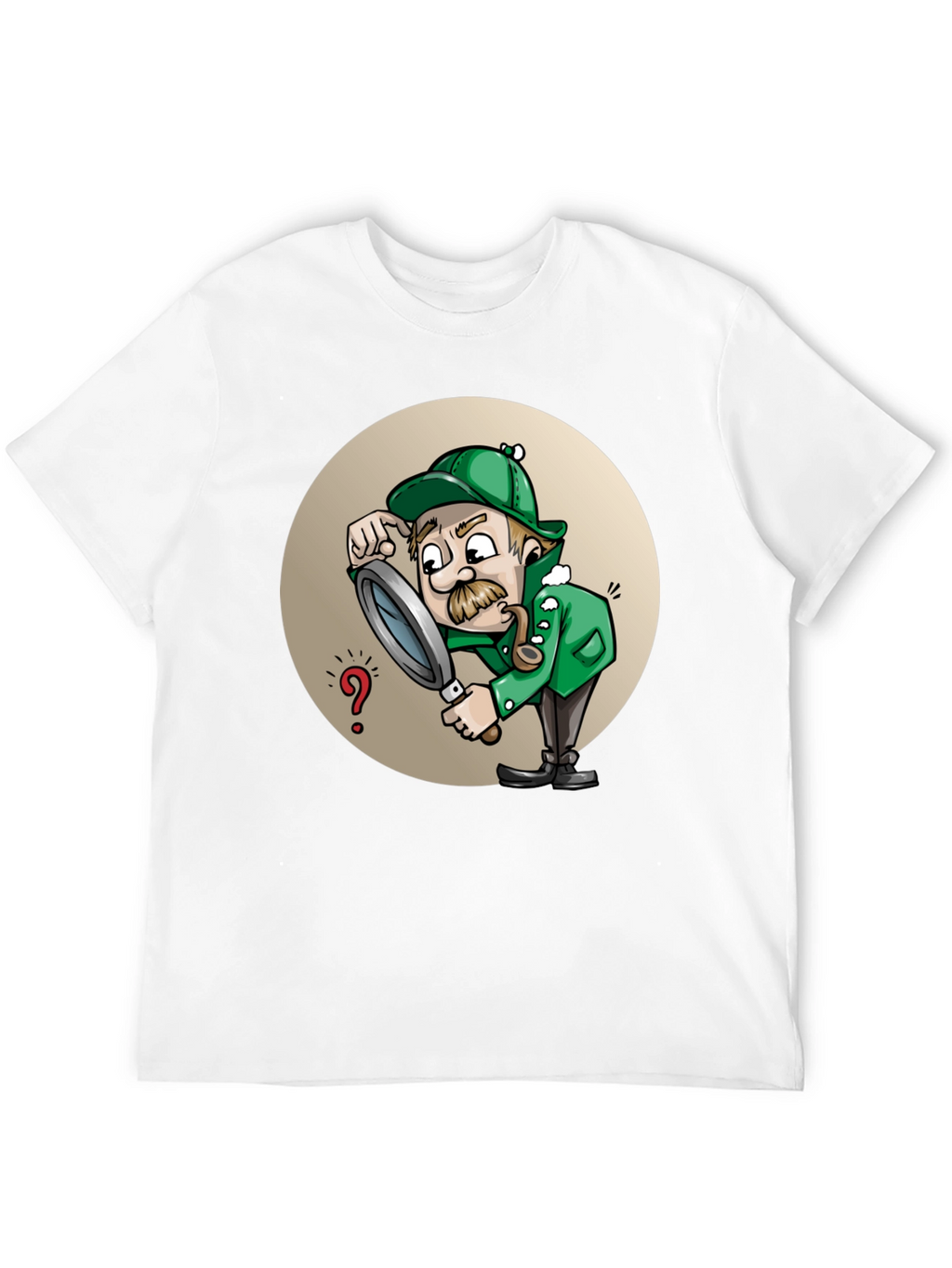 Cartoon Detective T-Shirt - Whimsical Sleuth Design