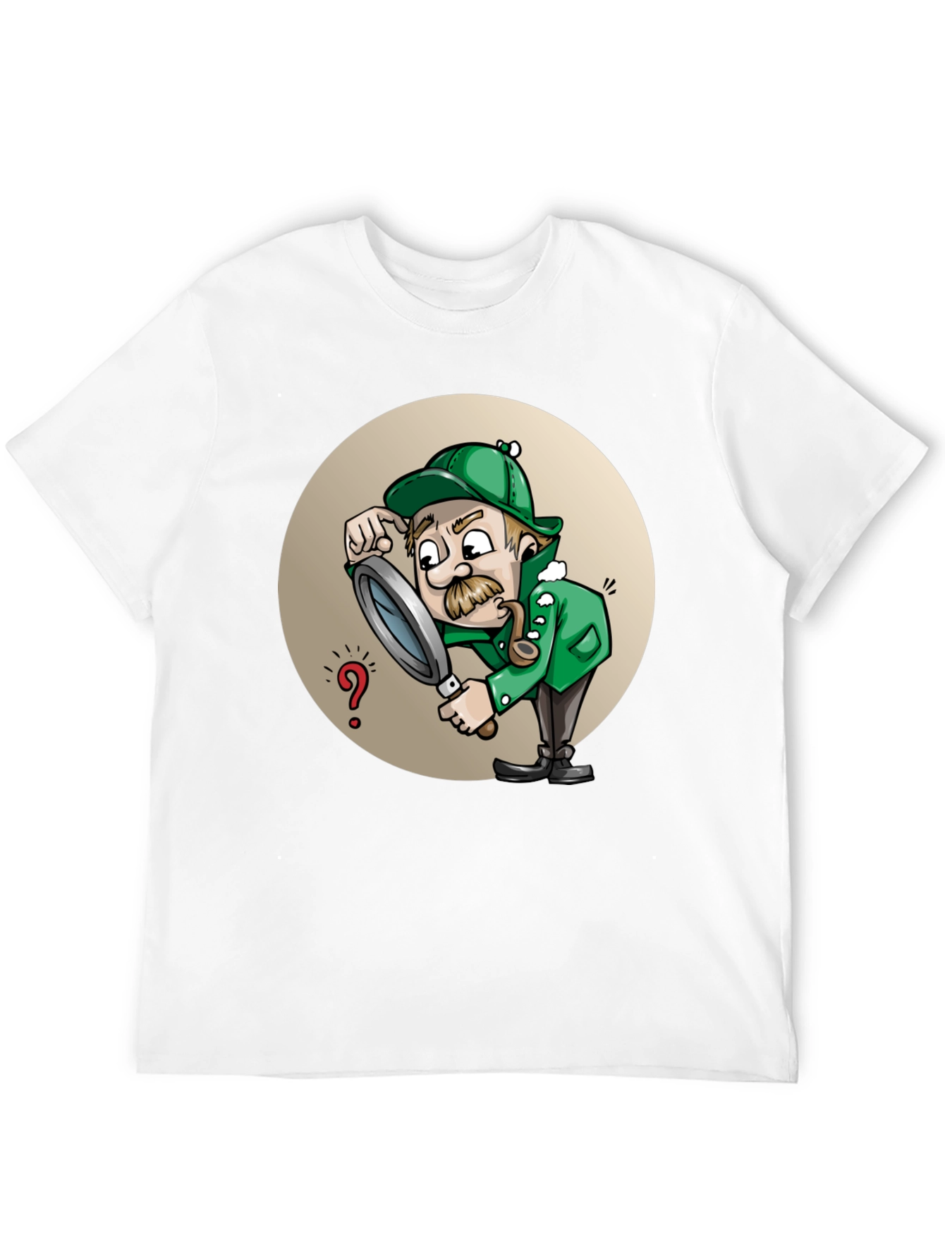 Cartoon Detective T-Shirt - Whimsical Sleuth Design