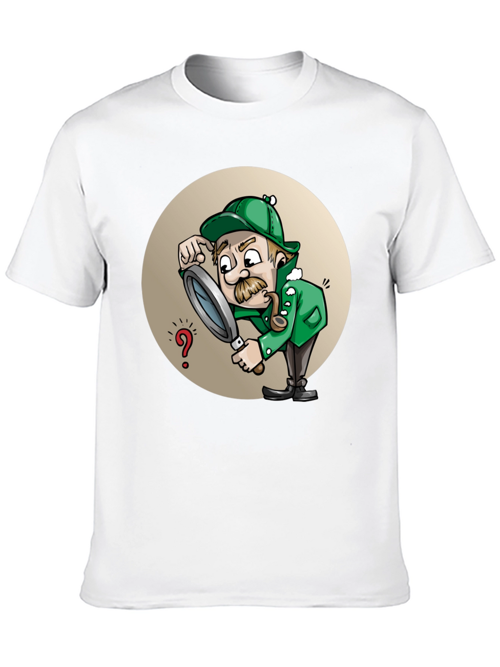 Cartoon Detective T-Shirt - Whimsical Sleuth Design