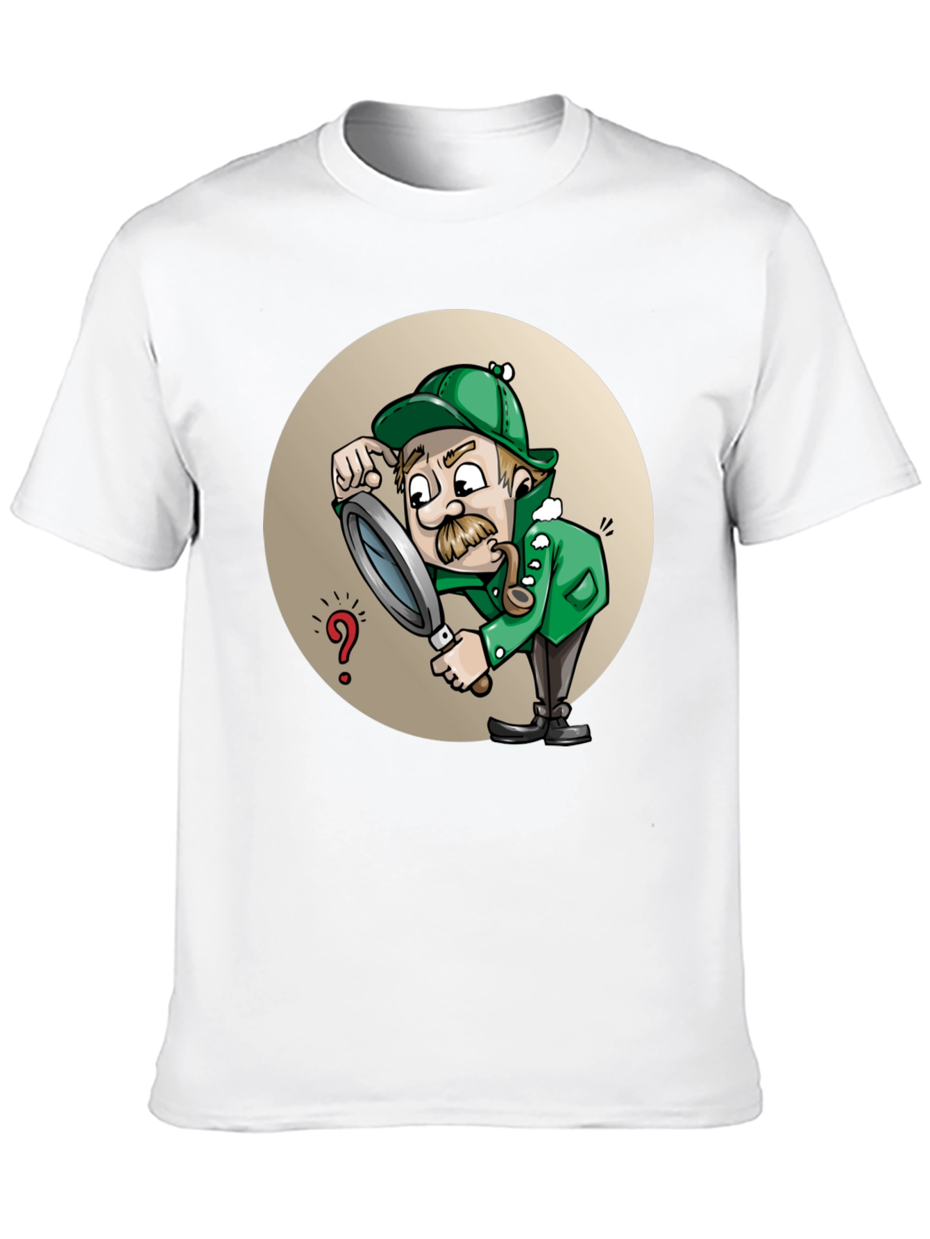 Cartoon Detective T-Shirt - Whimsical Sleuth Design