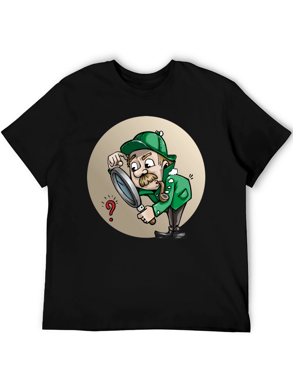 Cartoon Detective T-Shirt - Whimsical Sleuth Design
