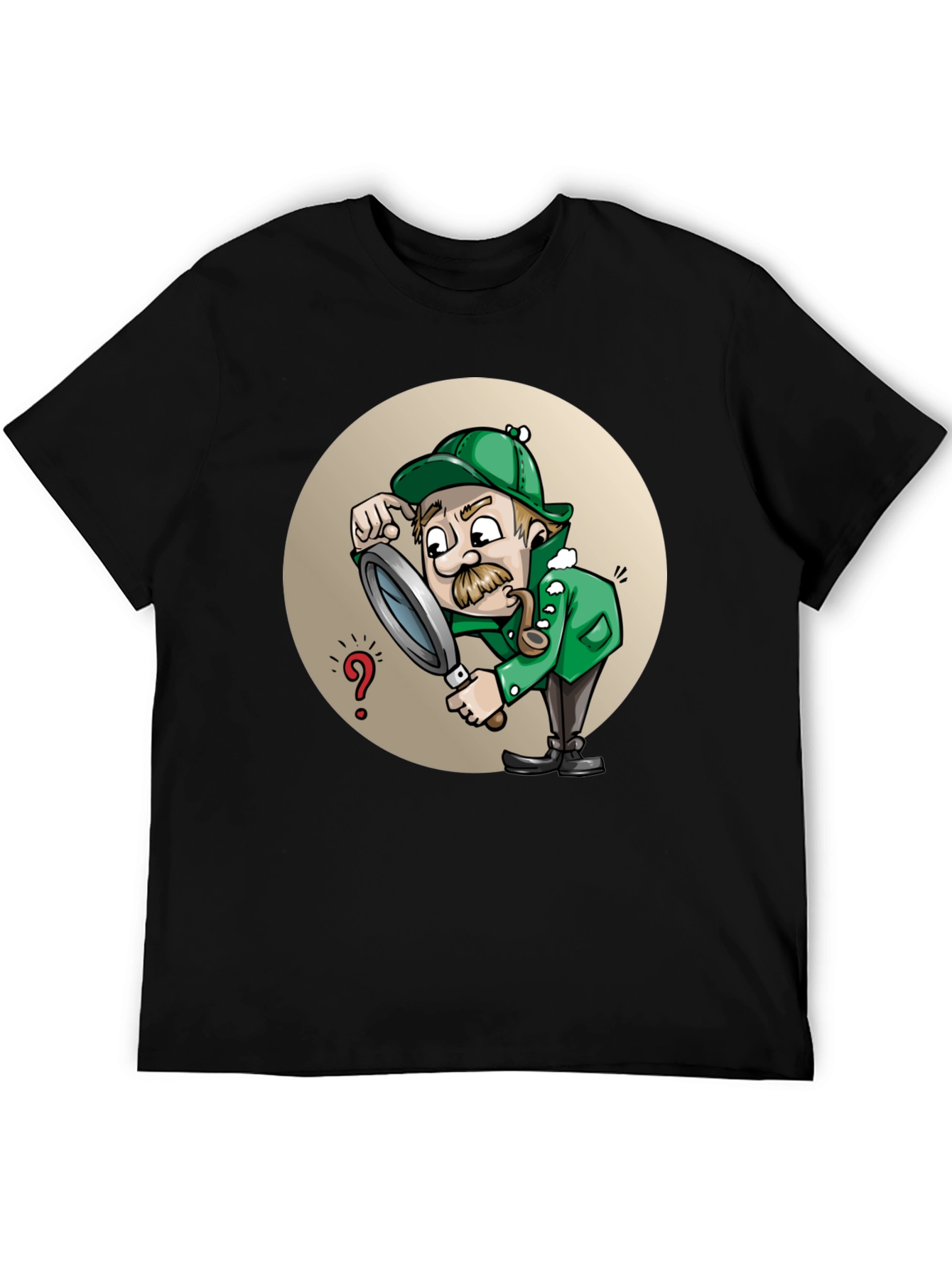 Cartoon Detective T-Shirt - Whimsical Sleuth Design