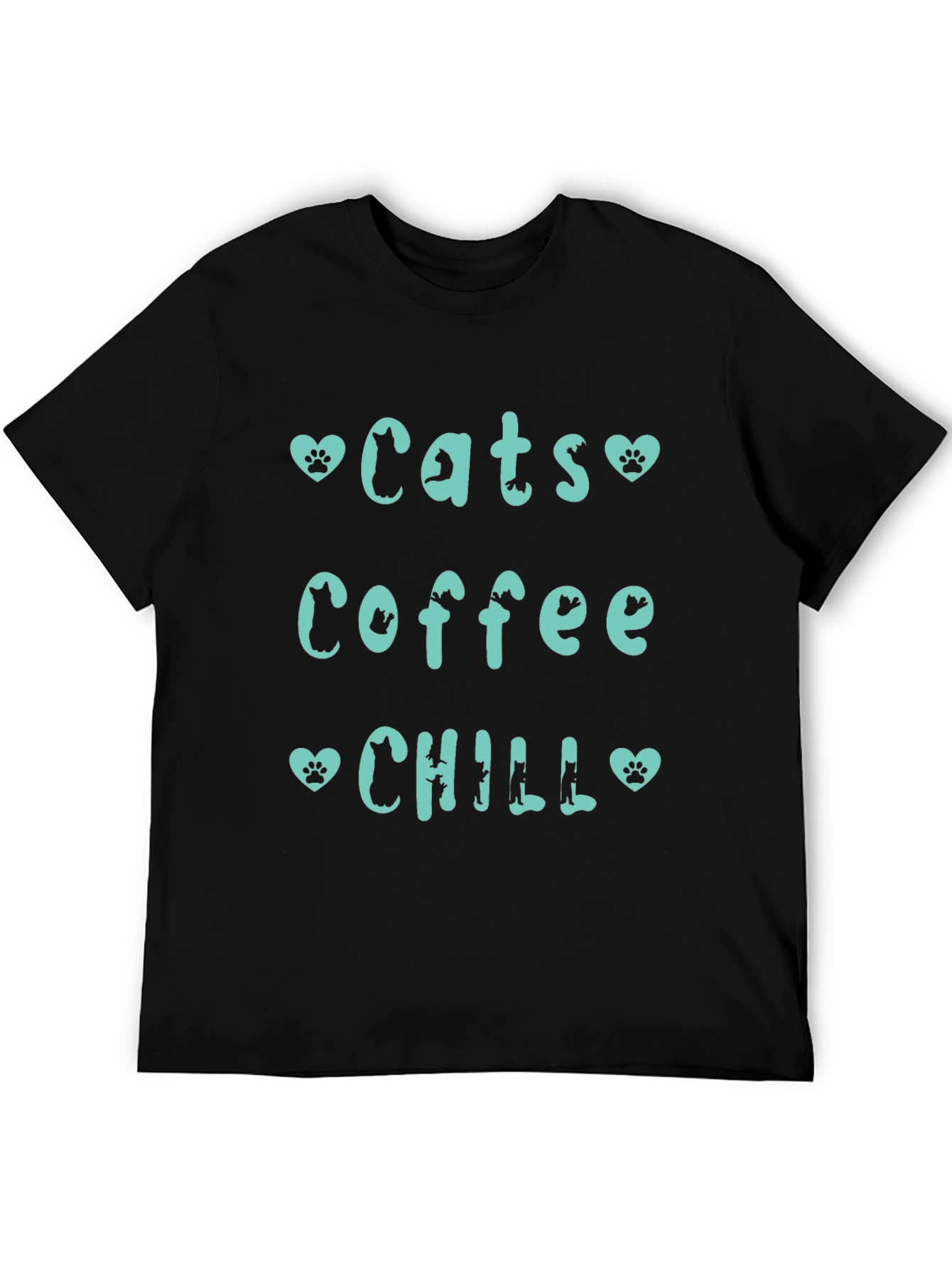 Cats Coffee Chill Tee - Relaxed Graphic T-Shirt