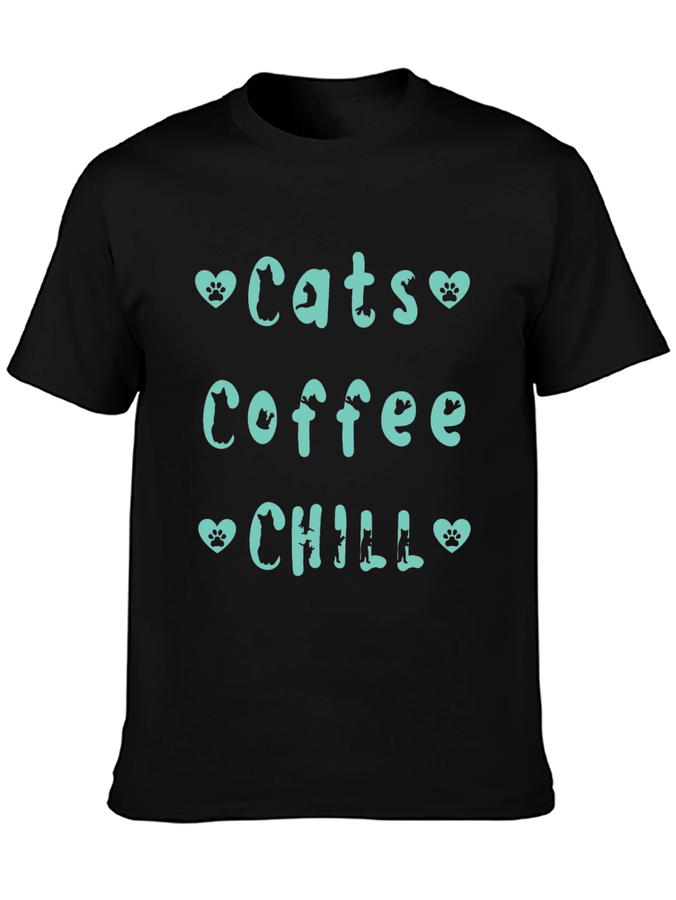 Cats Coffee Chill Tee - Relaxed Graphic T-Shirt