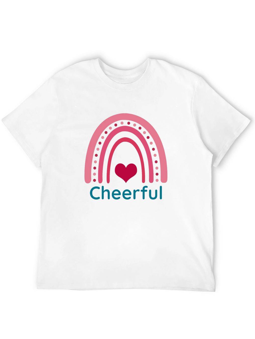 Cheerful Rainbow Heart Graphic T-Shirt