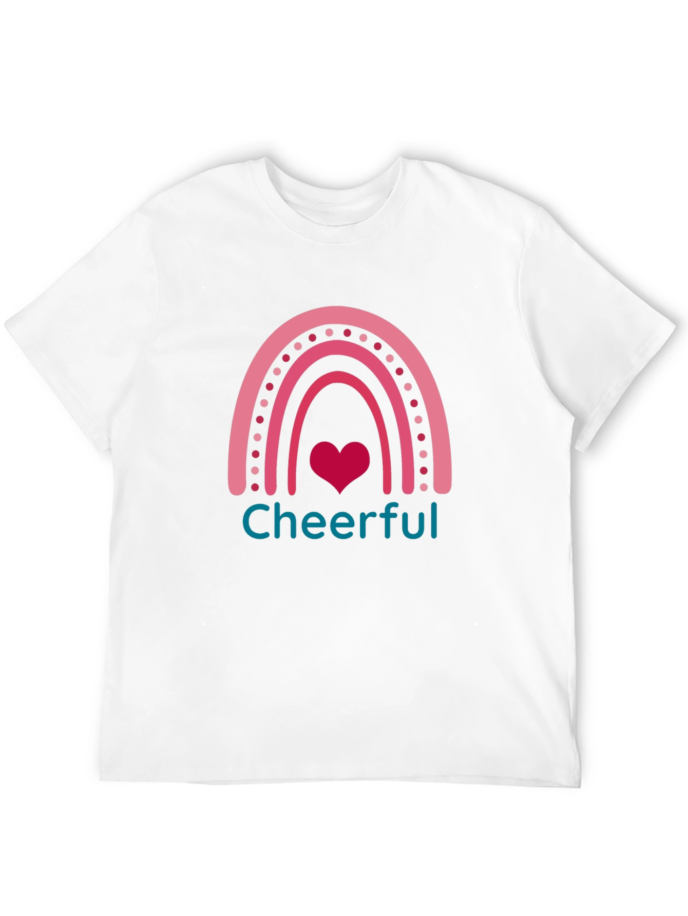 Cheerful Rainbow Heart Graphic T-Shirt