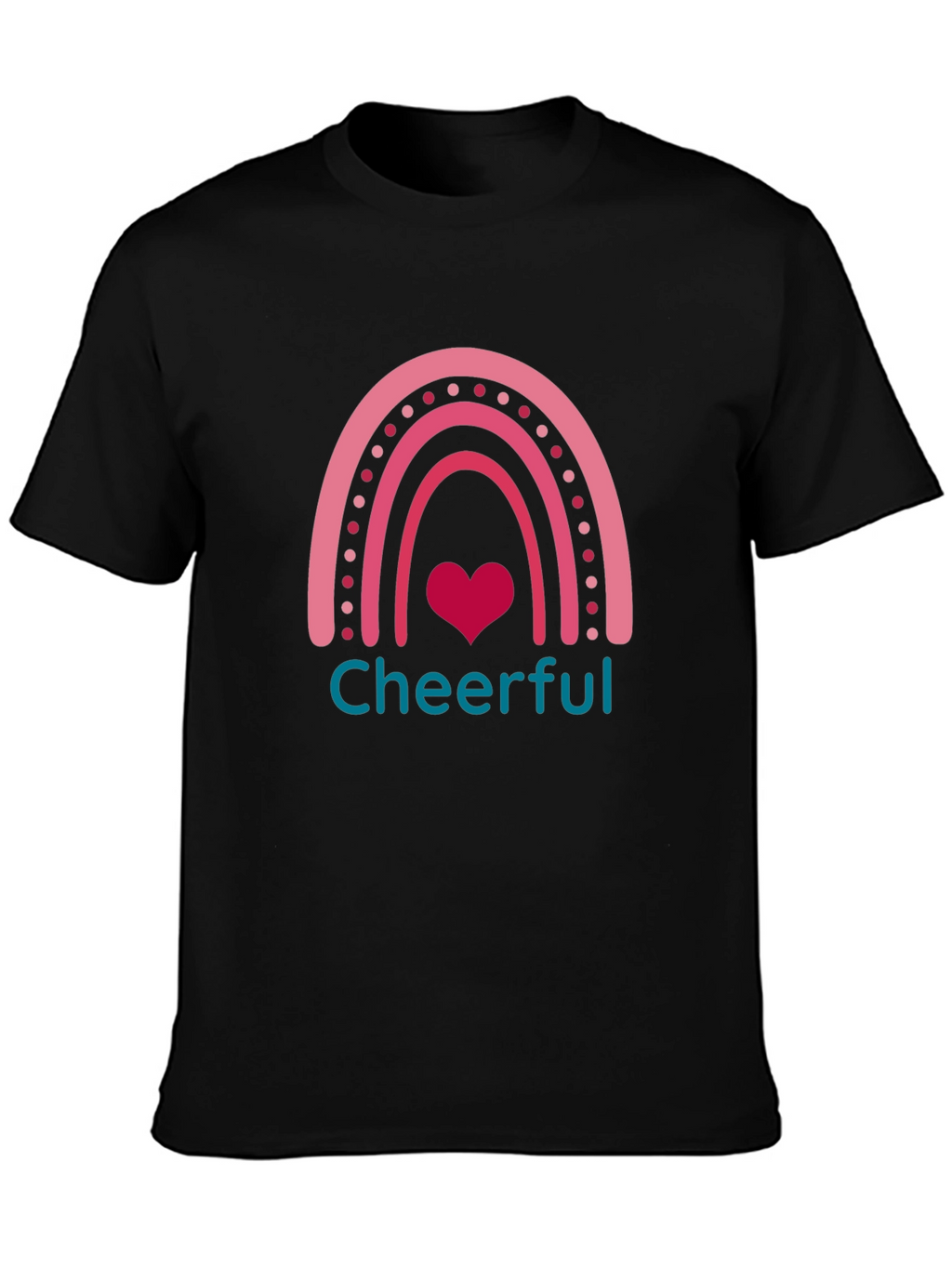Cheerful Rainbow Heart Graphic T-Shirt