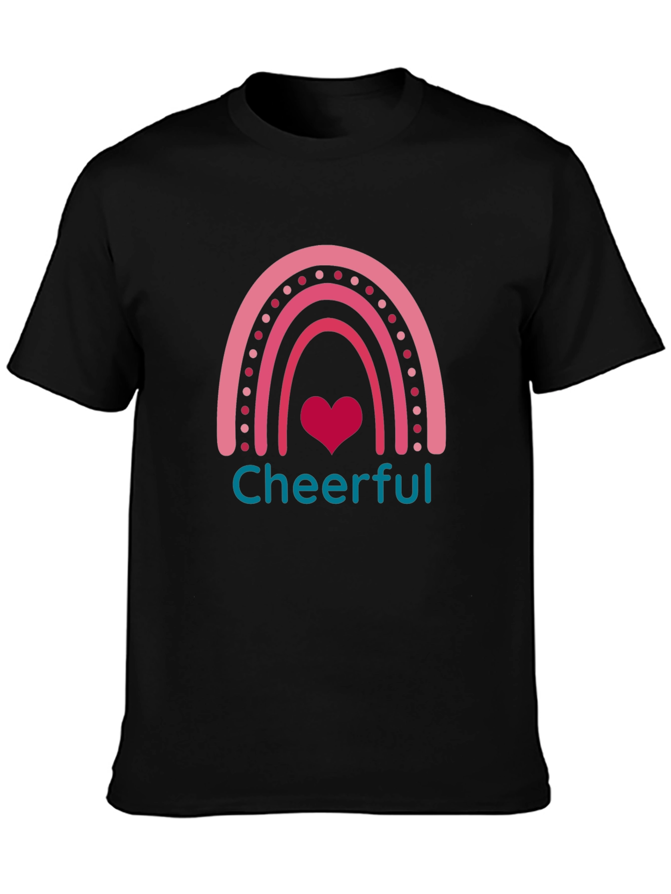 Cheerful Rainbow Heart Graphic T-Shirt