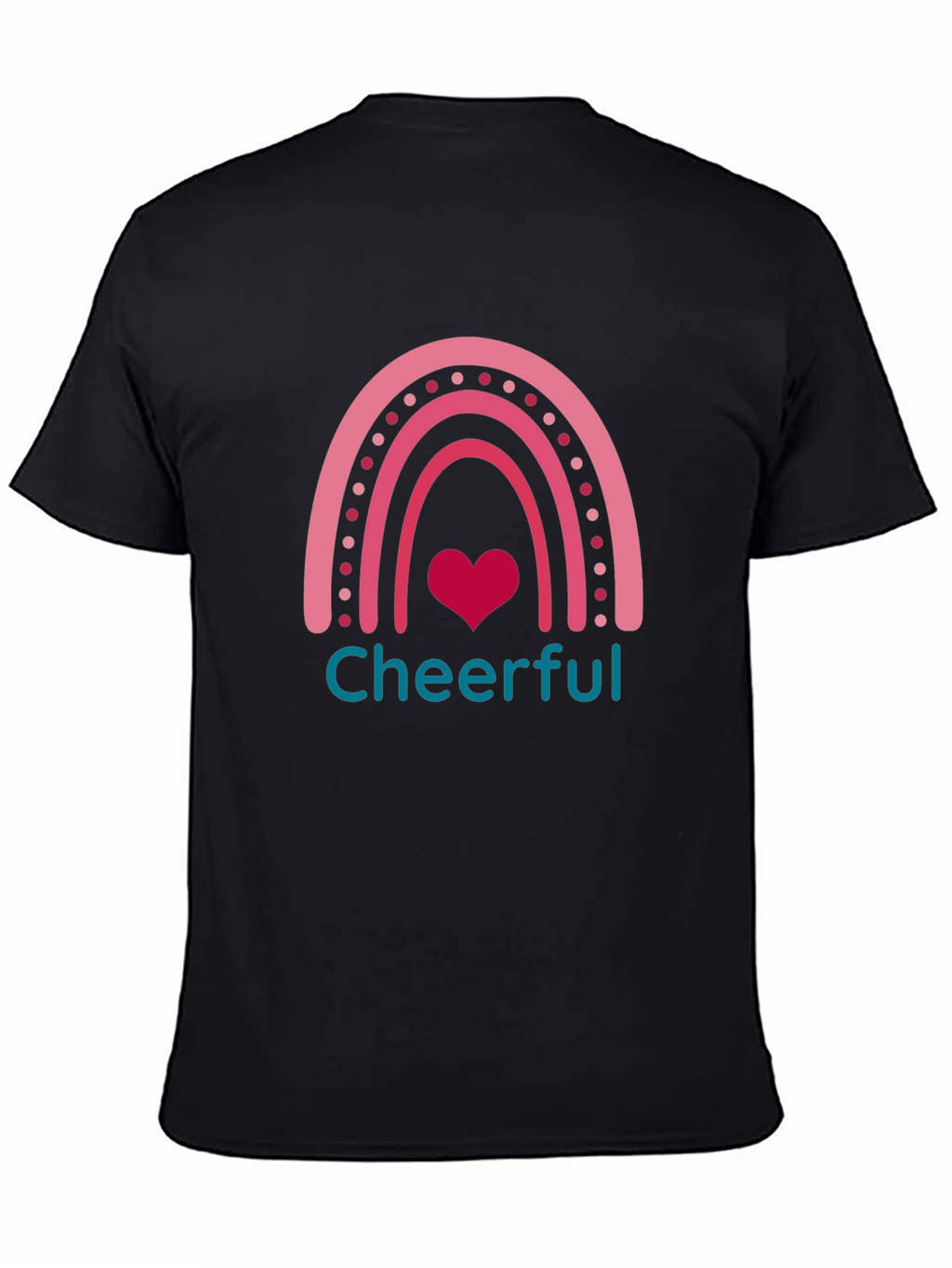 Cheerful Rainbow Heart Graphic T-Shirt