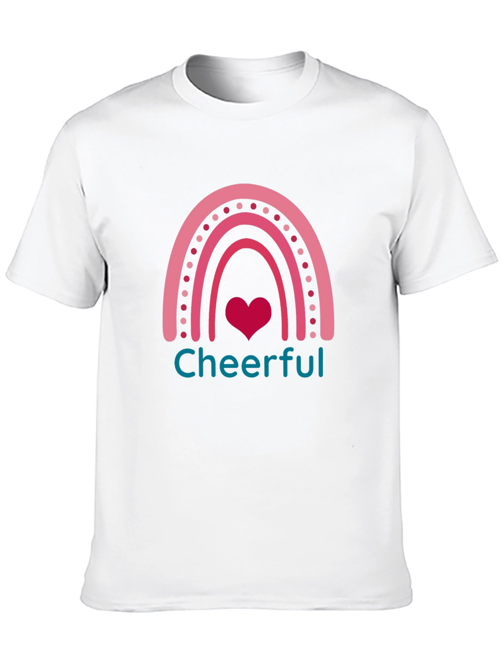 Cheerful Rainbow Heart Graphic T-Shirt