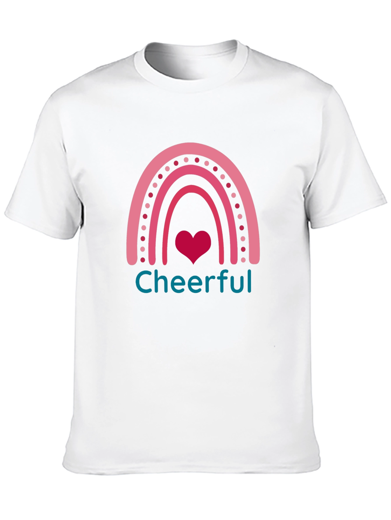 Cheerful Rainbow Heart Graphic T-Shirt