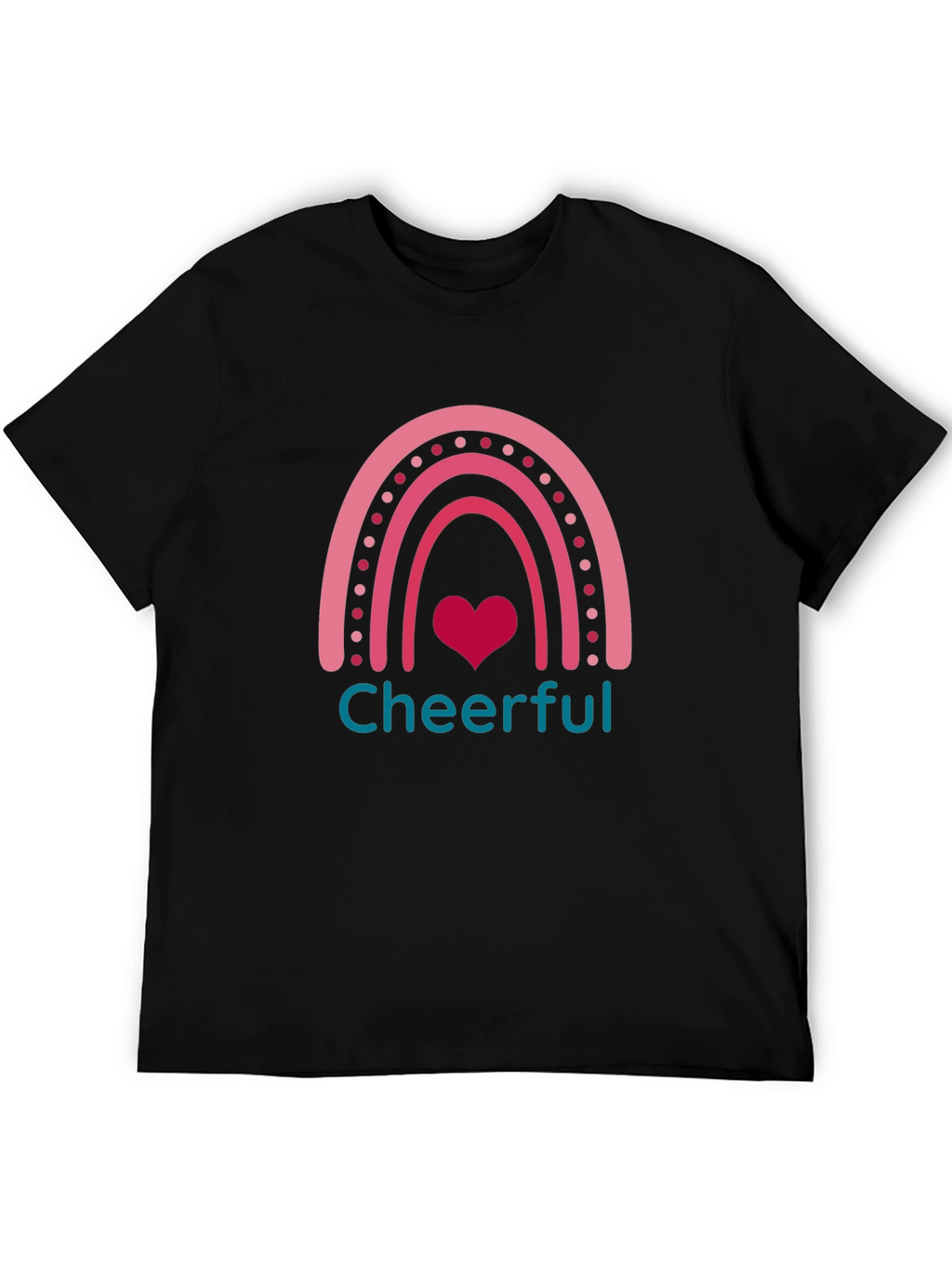 Cheerful Rainbow Heart Graphic T-Shirt