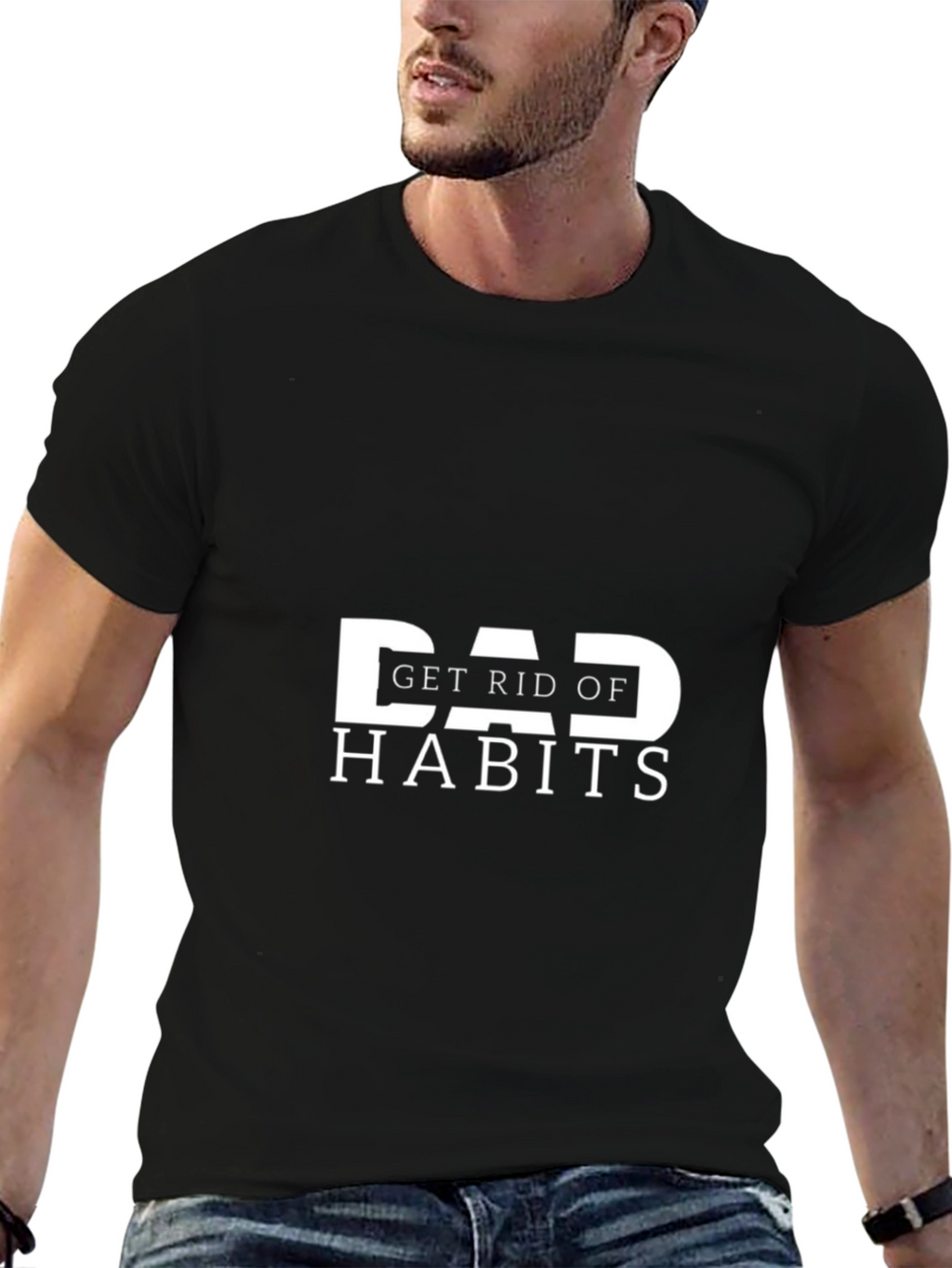 Dad Habits Graphic T-Shirt - Black