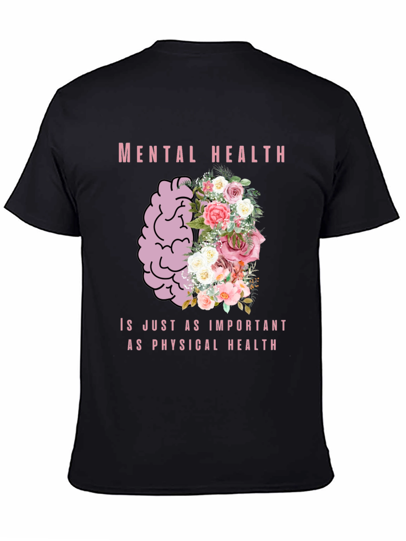 Mental Health Awareness T-Shirt - Floral Brain Design