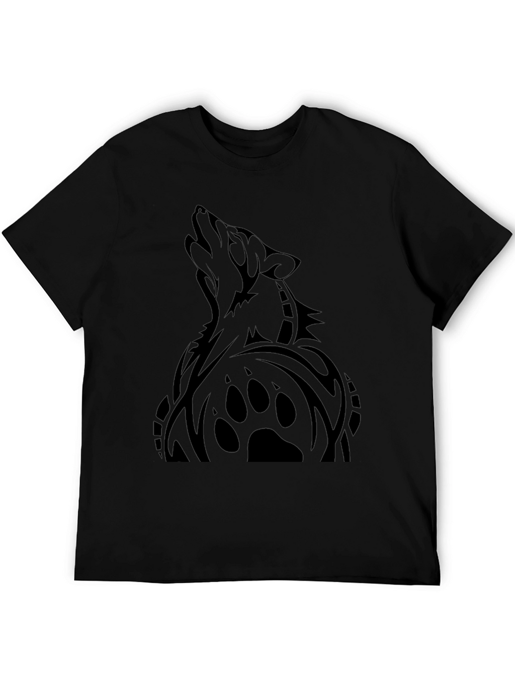 Mens Black Wolf Graphic T-Shirt