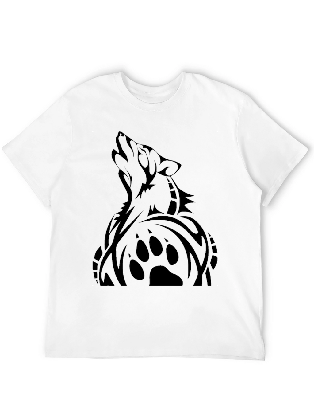 Mens Black Wolf Graphic T-Shirt
