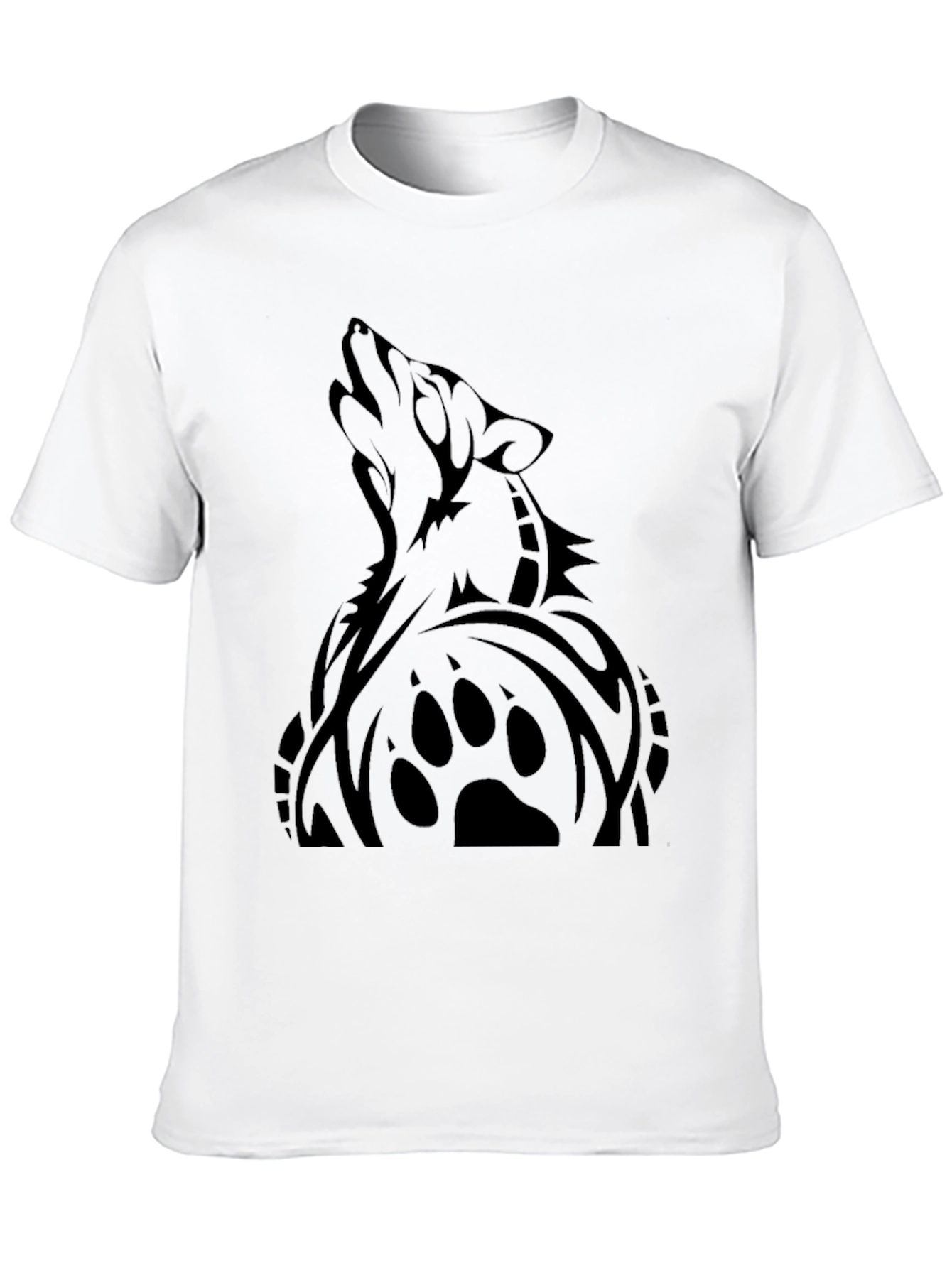 Mens Black Wolf Graphic T-Shirt