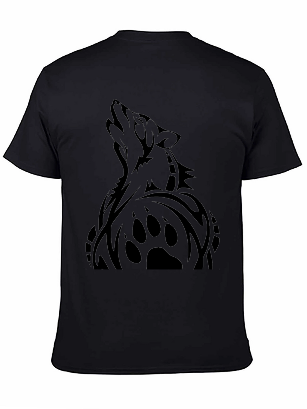 Mens Black Wolf Graphic T-Shirt
