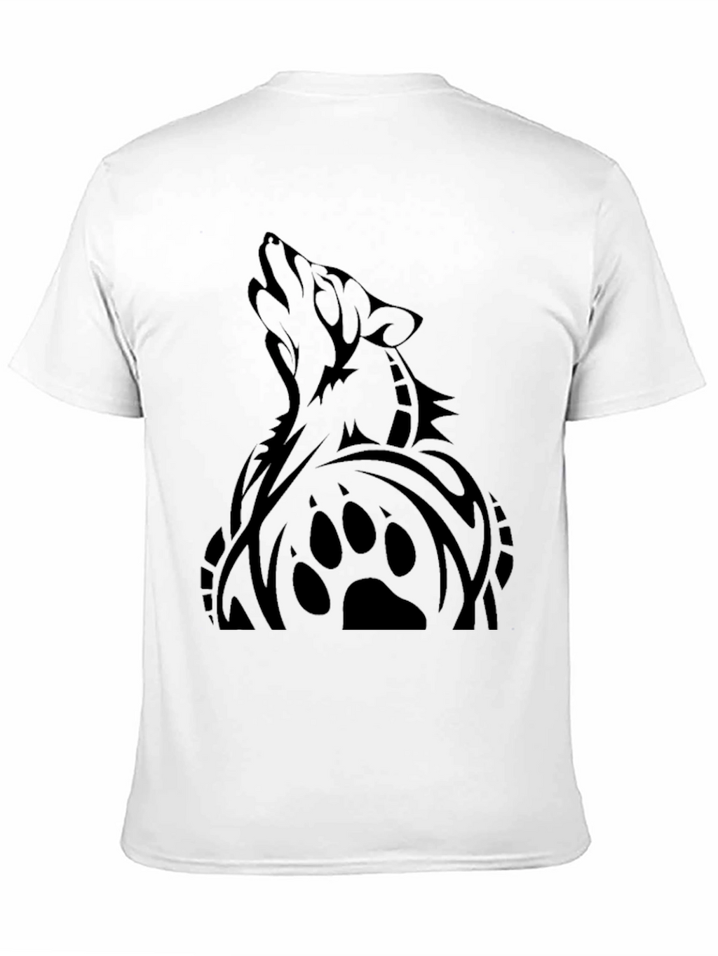 Mens Black Wolf Graphic T-Shirt