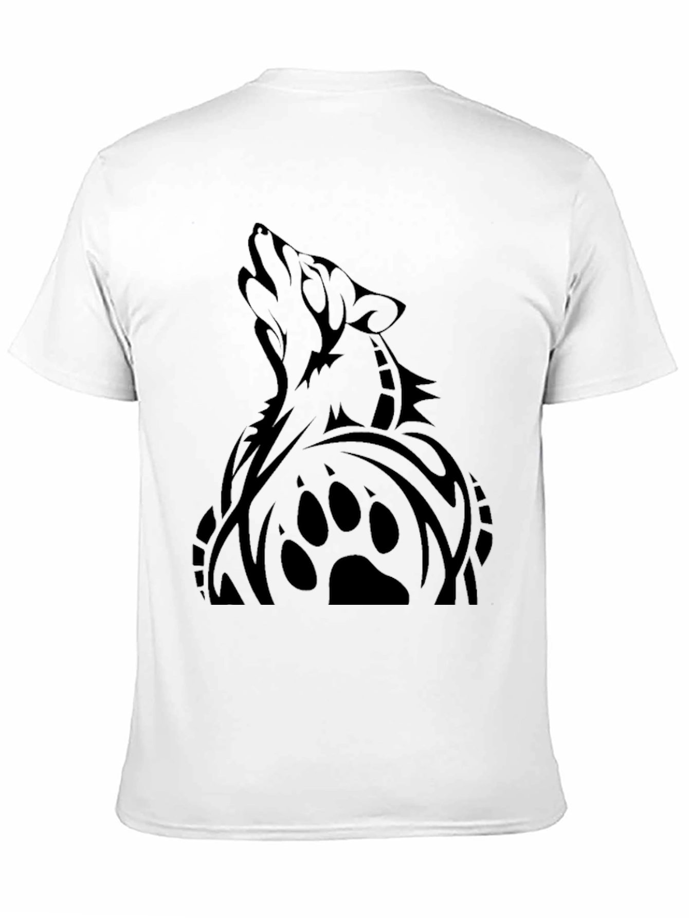 Mens Black Wolf Graphic T-Shirt